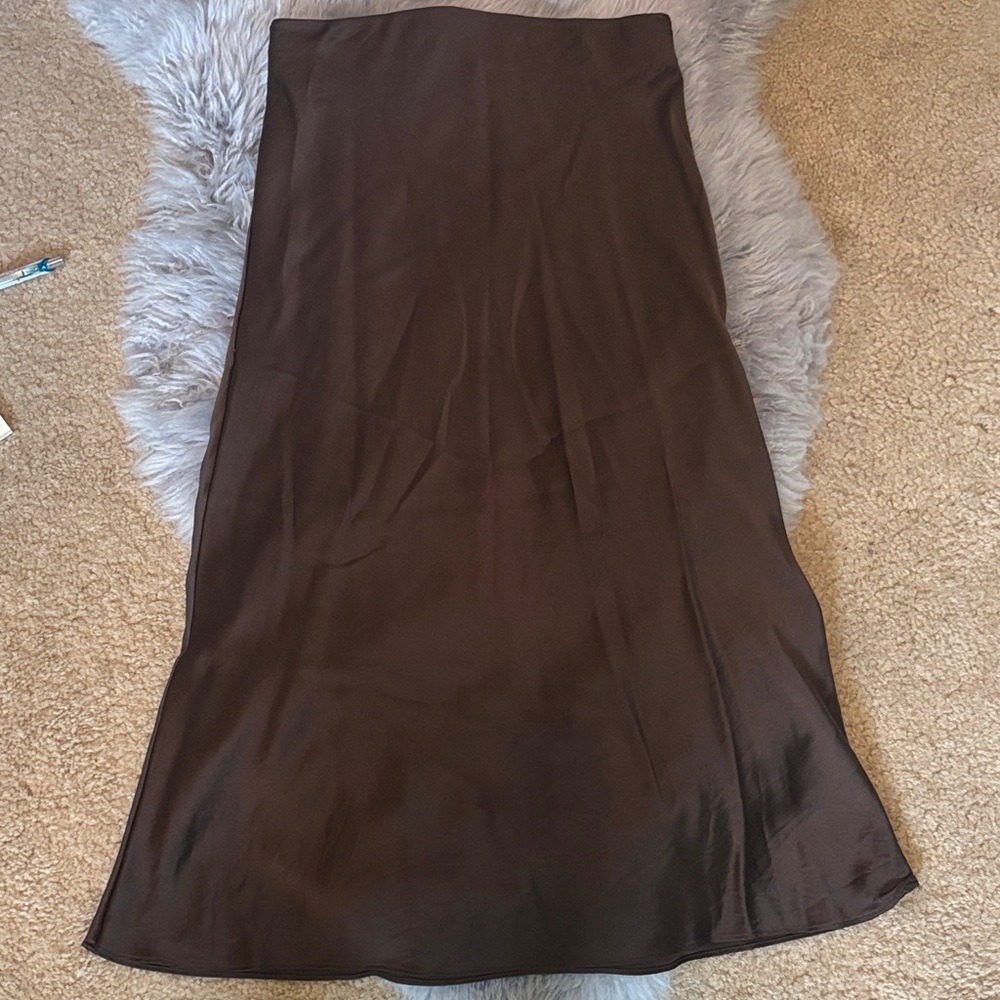 Quince Chocolate Brown Midi Skirt